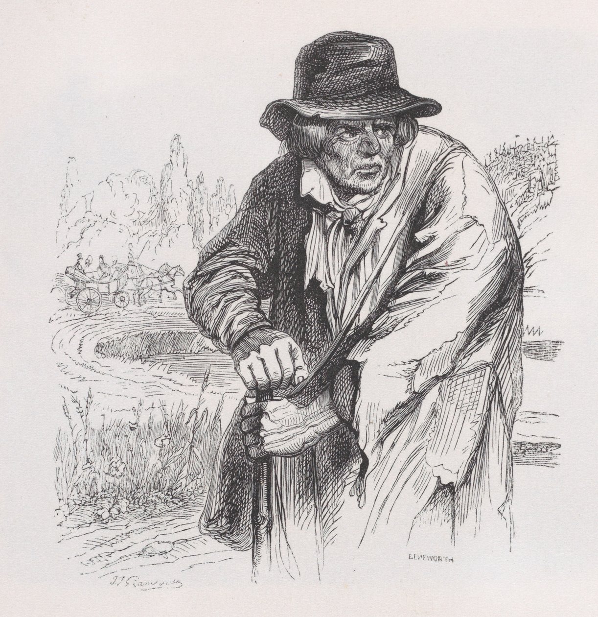 A régi vagabond Béranger teljes műveiből, 1836. alkotó: Jean Ignace Isidore Gérard