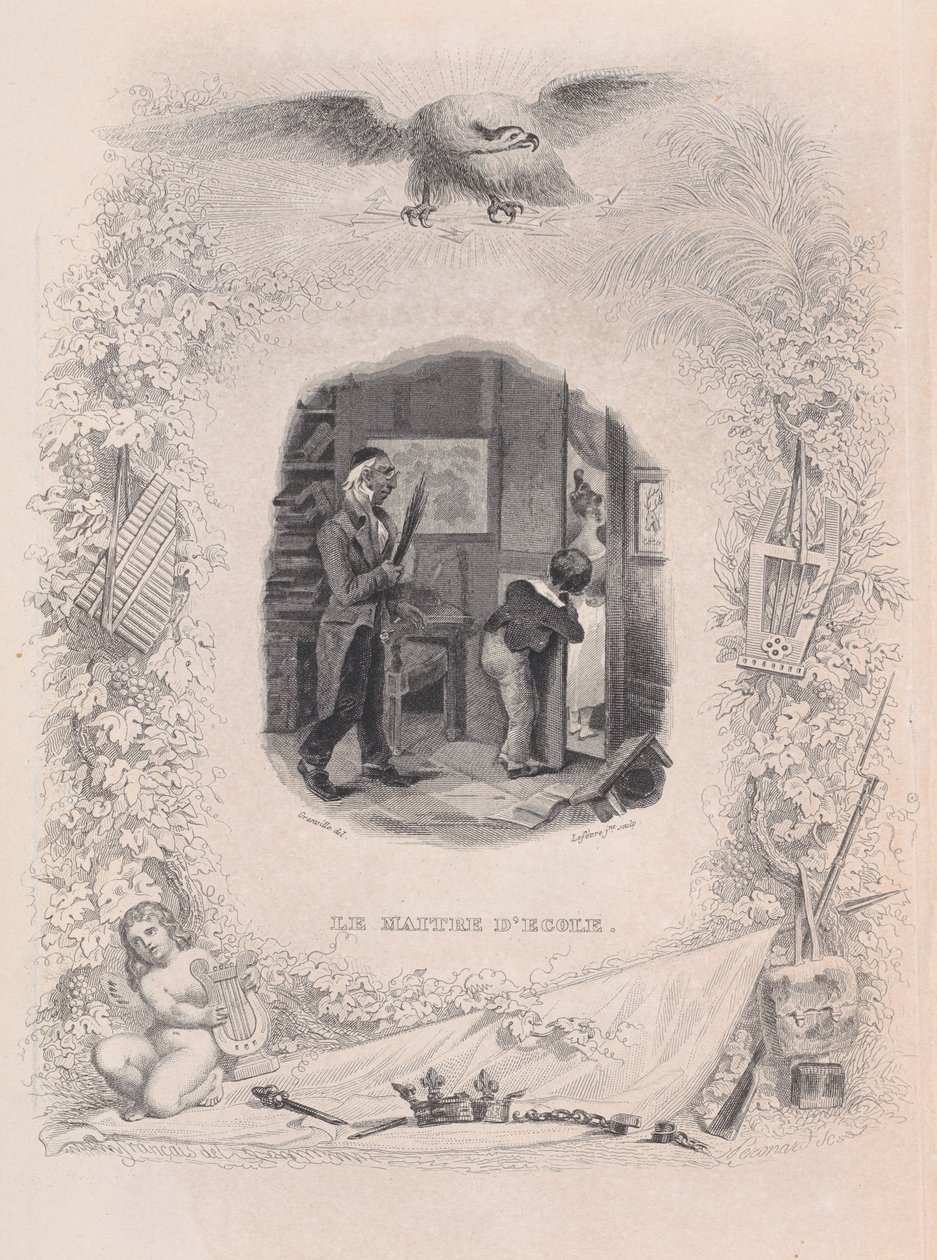 Az iskolamester a Béranger dalaiból, 1829. alkotó: Jean Ignace Isidore Gérard