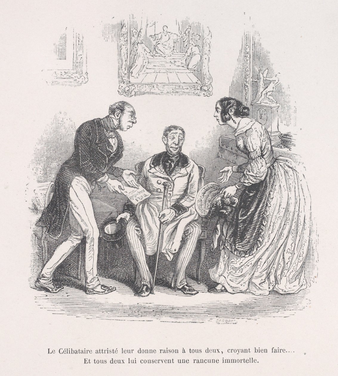 A gyászoló özvegy mindkettőjüknek jogot ad arra, hogy jót tegyenek... És mindketten megtartanak egy örökkévalóságot..., 1843. alkotó: Jean Ignace Isidore Gérard