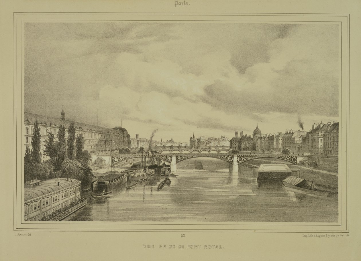 Kilátás a Pont Royalra, kiadó: Auguste Bry alkotó: Jean Jacottet
