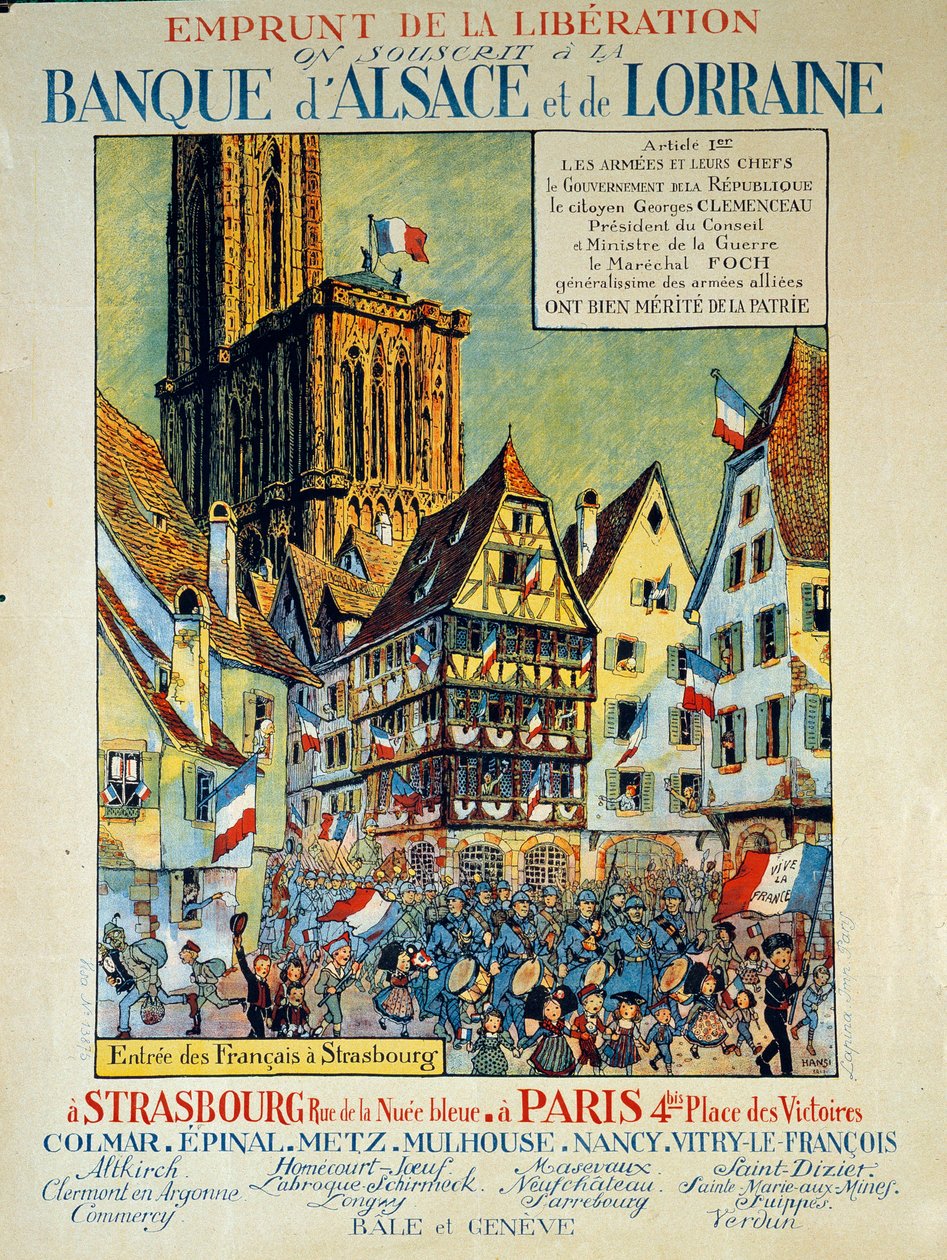 Felszabadulás kölcsönzése Elzász és Lotaringia partján (Elzász-Lorraine) alkotó: Jean Jacques (1873 1951) Waltz