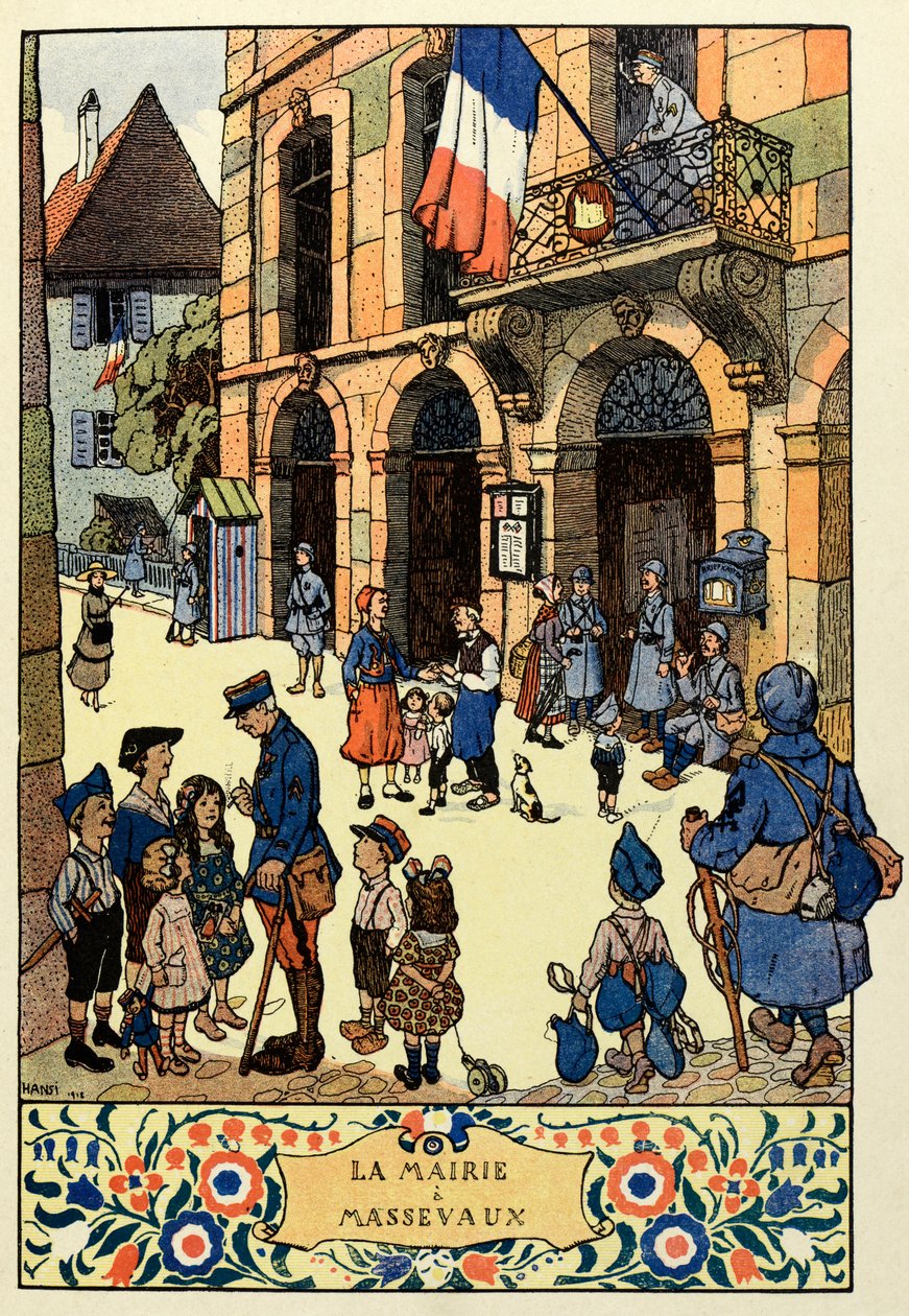A háromszínű paradicsom ; Massevaux városháza 1918; alkotó: Jean Jacques (1873 1951) Waltz