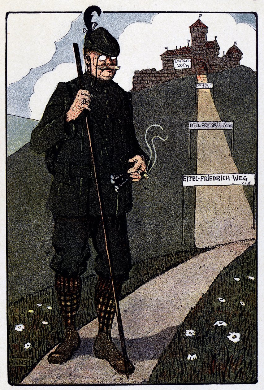 Vogesen Bilder (a Vogézek képei); Felső-Königsbourg vára a németek általi helyreállítás után alkotó: Jean Jacques (1873 1951) Waltz