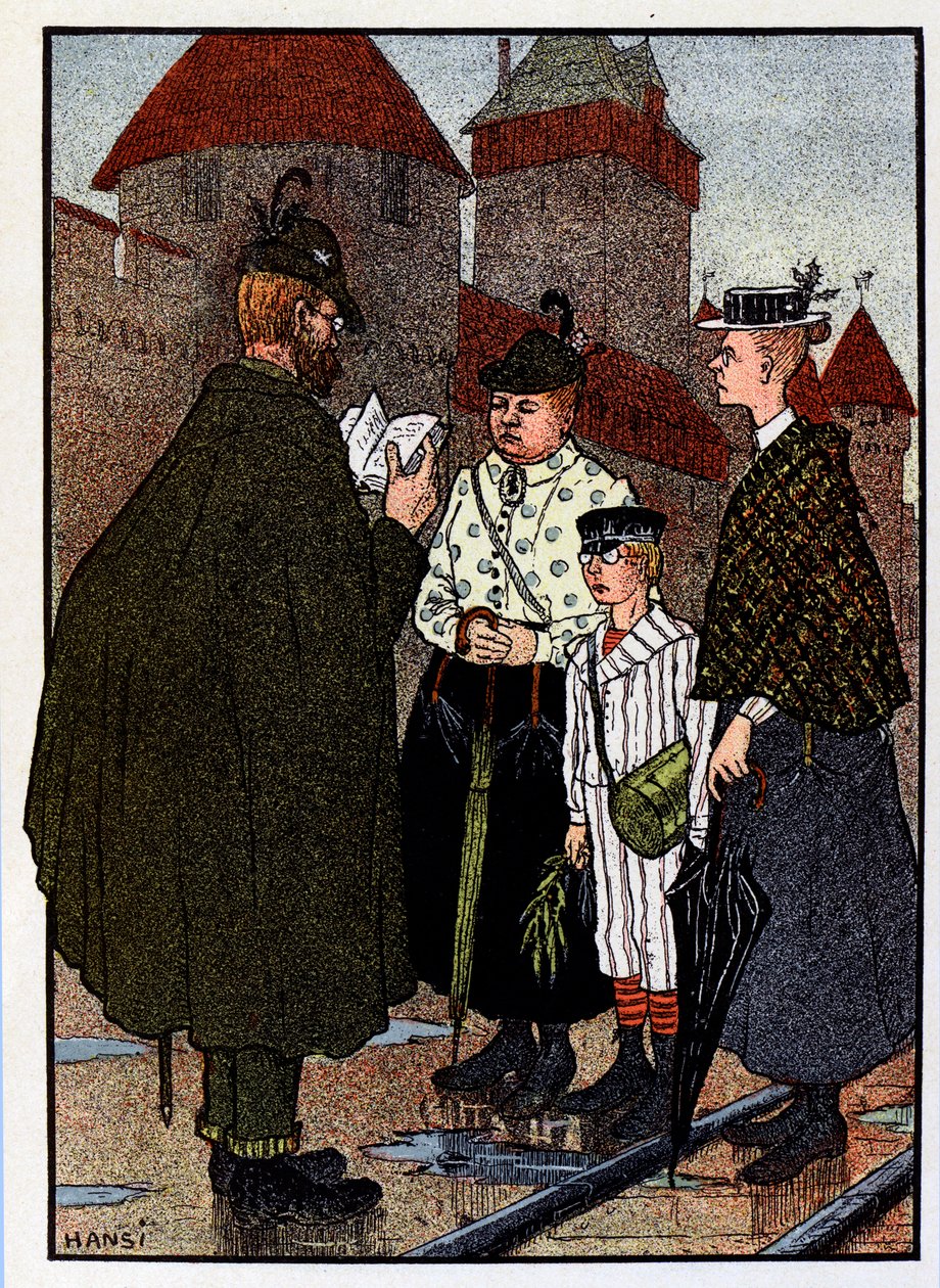 Vogesen Bilder (a Vogézek képei); Kastélylátogatás alkotó: Jean Jacques (1873 1951) Waltz