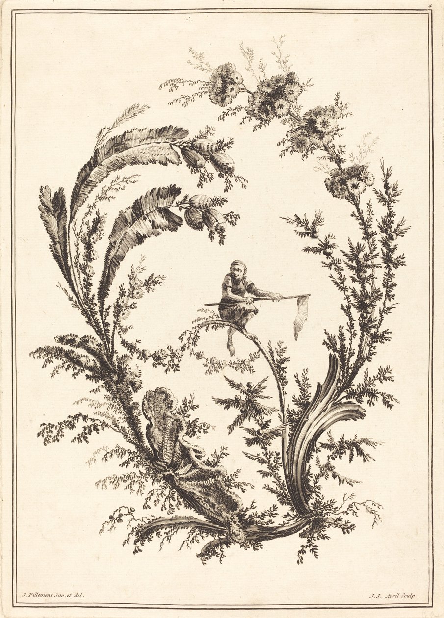 Dísz egy majommal. alkotó: Jean Jacques Avril