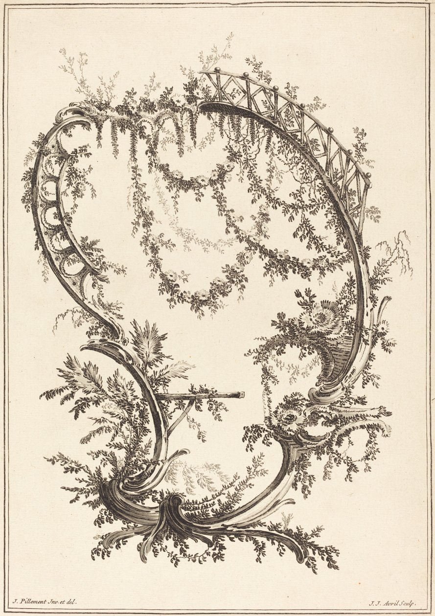 Dísz támasztékkal és korláttal alkotó: Jean Jacques Avril I after Jean Baptiste Pillement