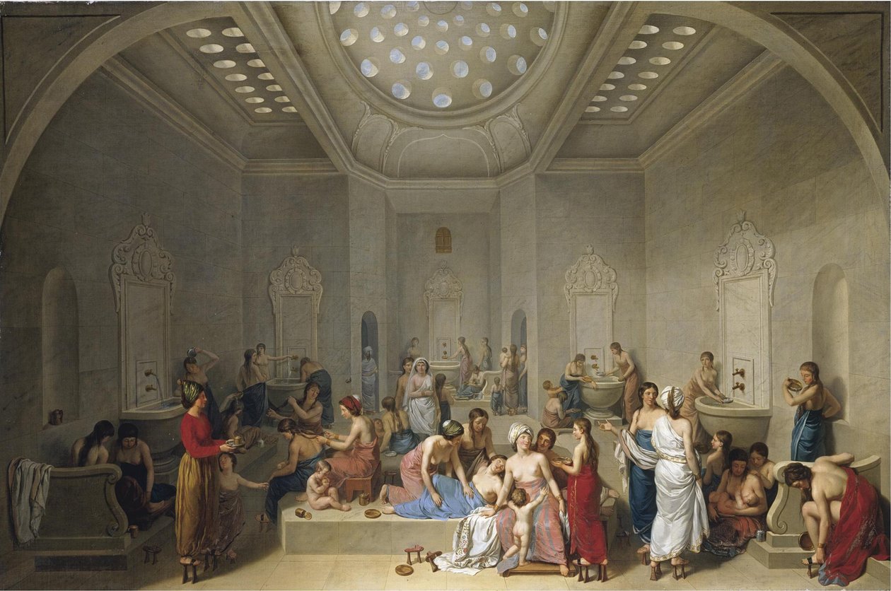 Törökfürdő Hammam, 1785 alkotó: Jean Jacques Francois Le Barbier