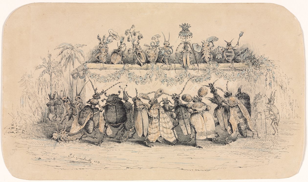 Rovarbál, 1835. alkotó: Jean Jacques Grandville