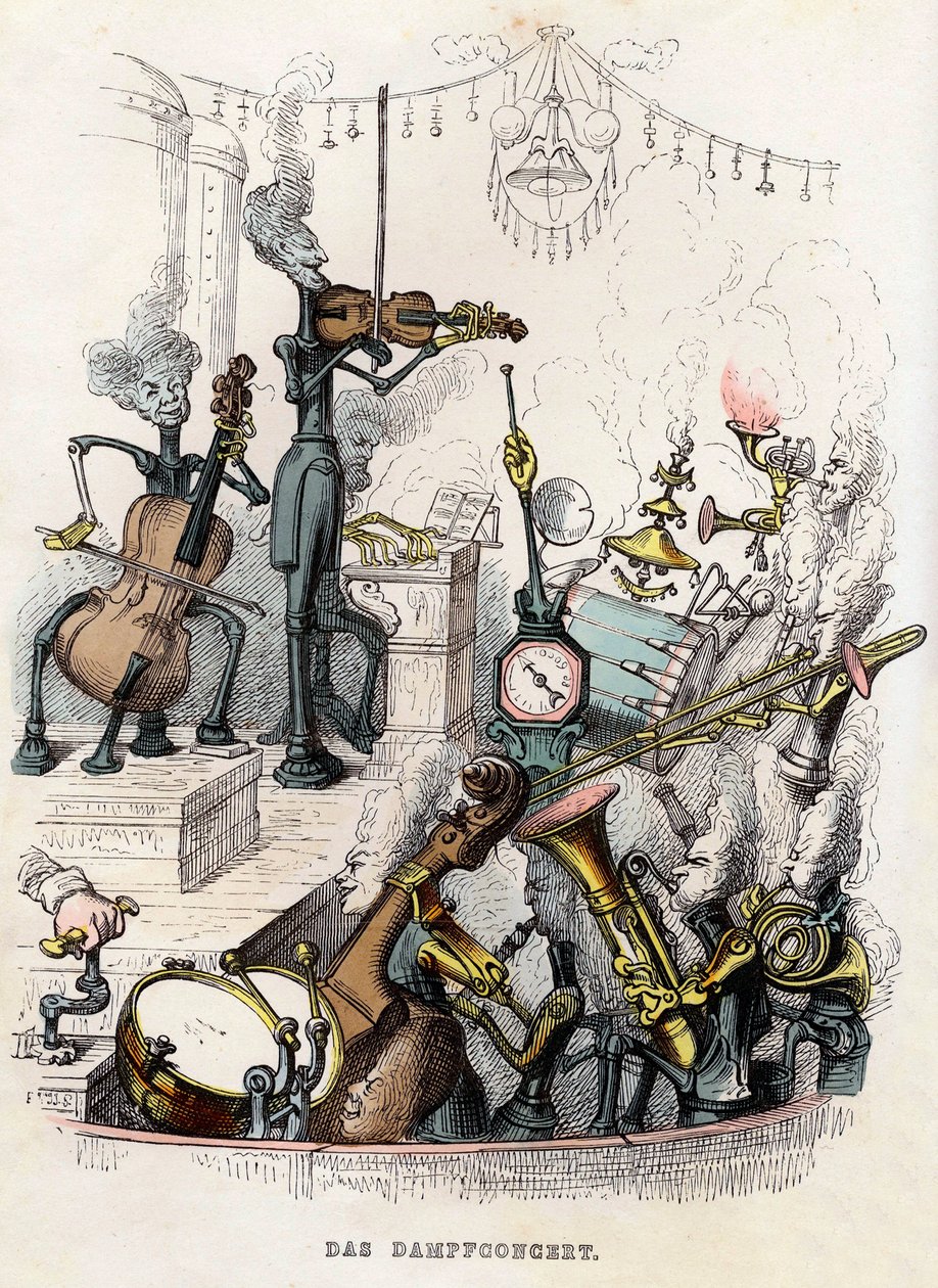 Gőzkoncert, 1844. alkotó: Jean Jacques Grandville