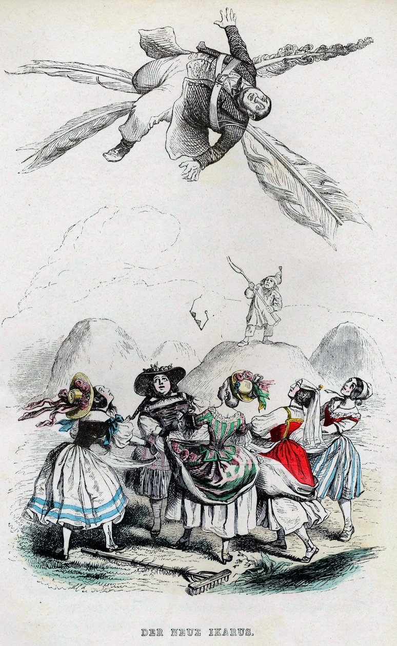Az új Ikarusz, 1840-es évek. alkotó: Jean Jacques Grandville