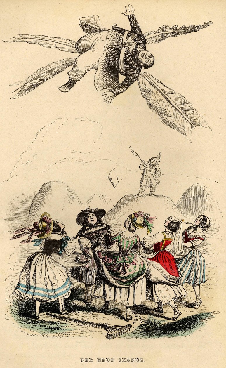 Az új Icarus, 1840-es évek alkotó: Jean Jacques Grandville