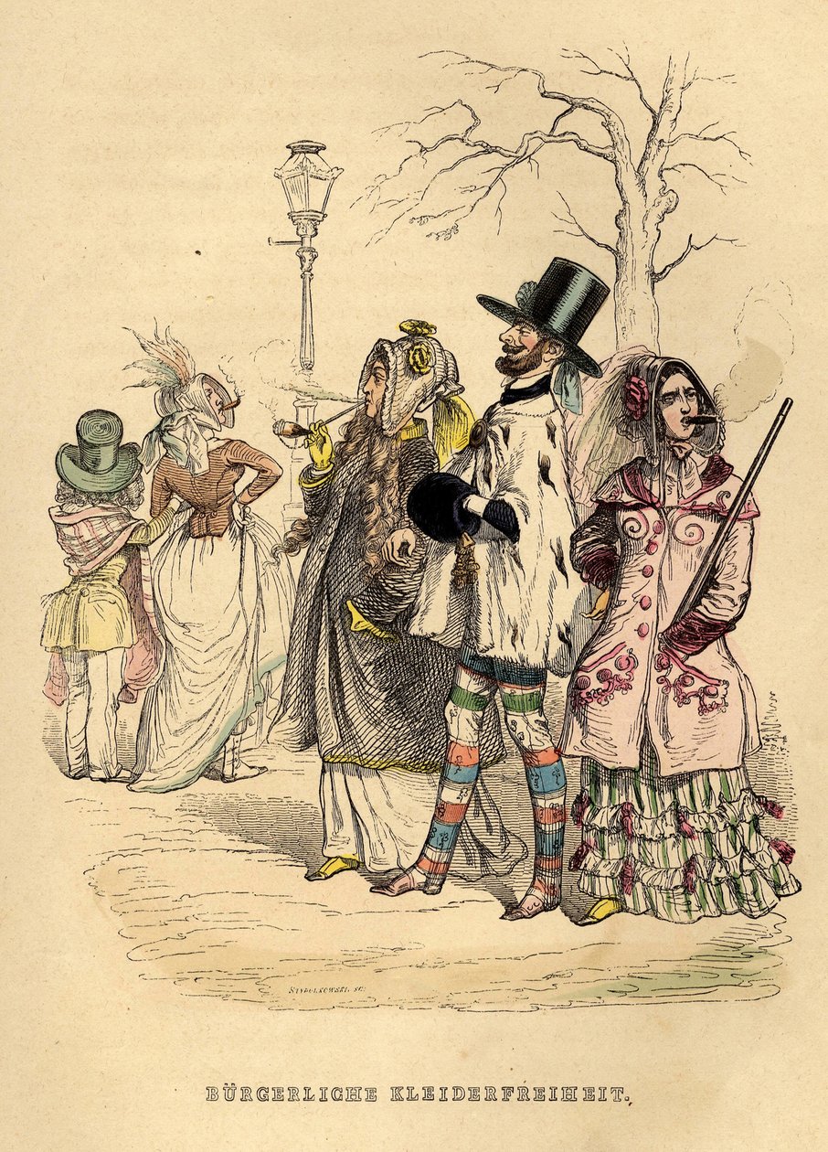 Női öltözködési szabadság, 1840-es évek alkotó: Jean Jacques Grandville
