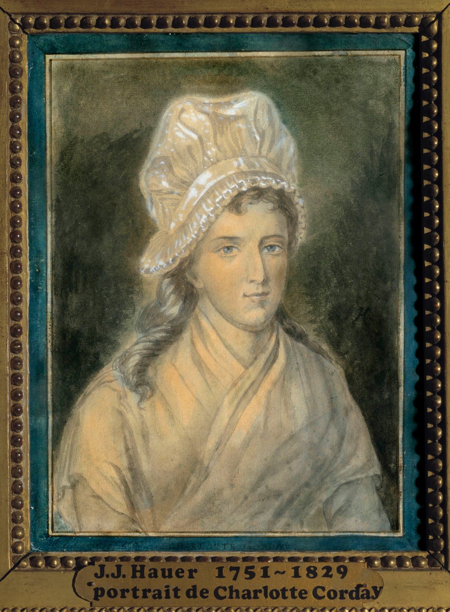 Charlotte Corday (1768-1793) portréja Jean Jacques Hauer (1751-1829) festménye XVIII. Versailles. Lambinet Múzeum alkotó: Jean Jacques Hauer