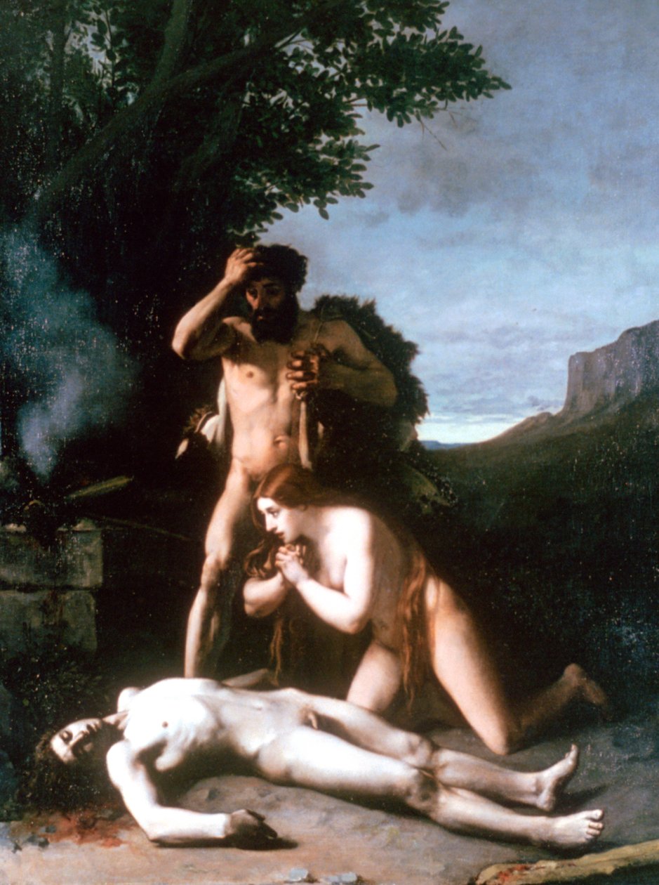 Ádám és Éva megtalálja Ábel testét, 1858 alkotó: Jean Jacques Henner