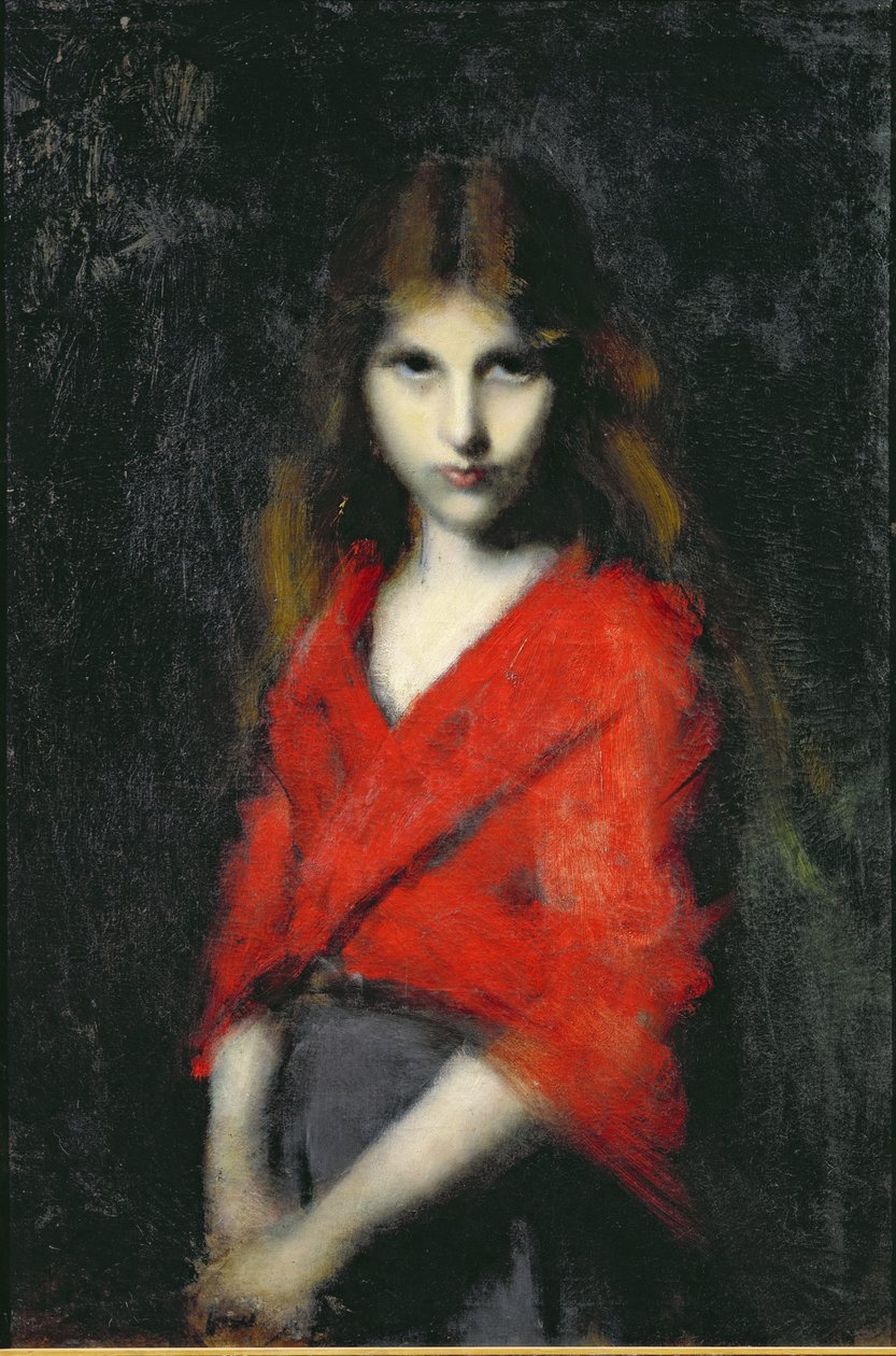 Egy fiatal lány portréja, The Shiverer alkotó: Jean Jacques Henner