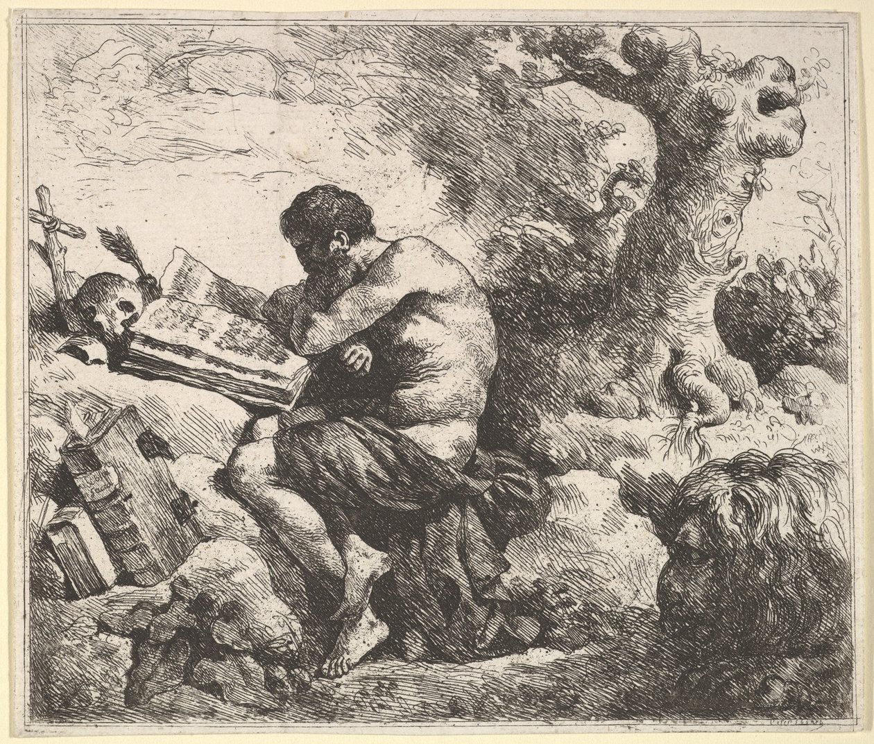 Szent Jeromos egy tájban, 1762-63. alkotó: Jean Jacques Lagrenee