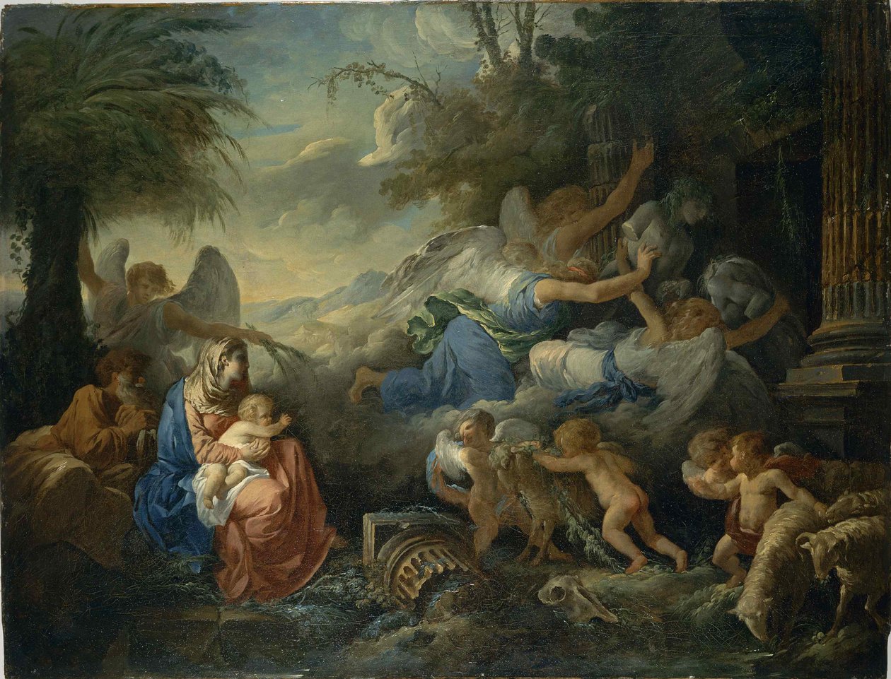 A bálványok bukása és a többi az egyiptomi menekülésben, 1775 körül. alkotó: Jean Jacques Lagrenee
