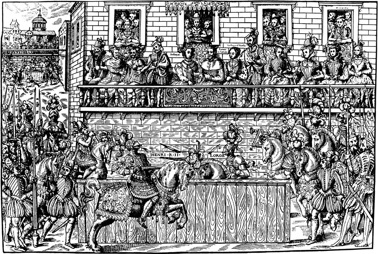 Henrik király halála a versenyen, 1559-1570 alkotó: Jean Jacques Perrissin