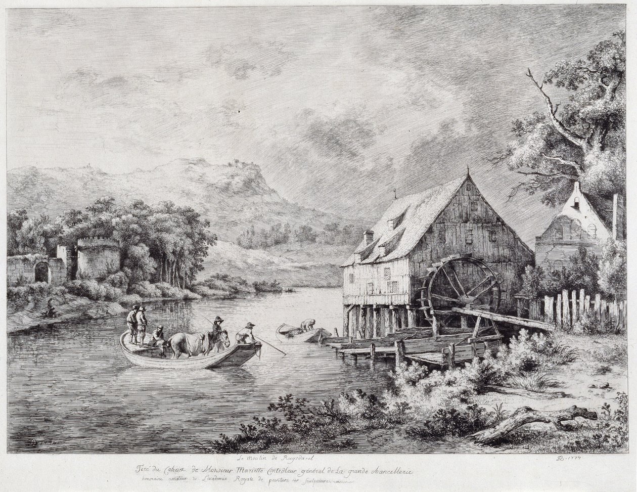 Malom a folyó partján, 1774 alkotó: Jean Jacques de Boissieu