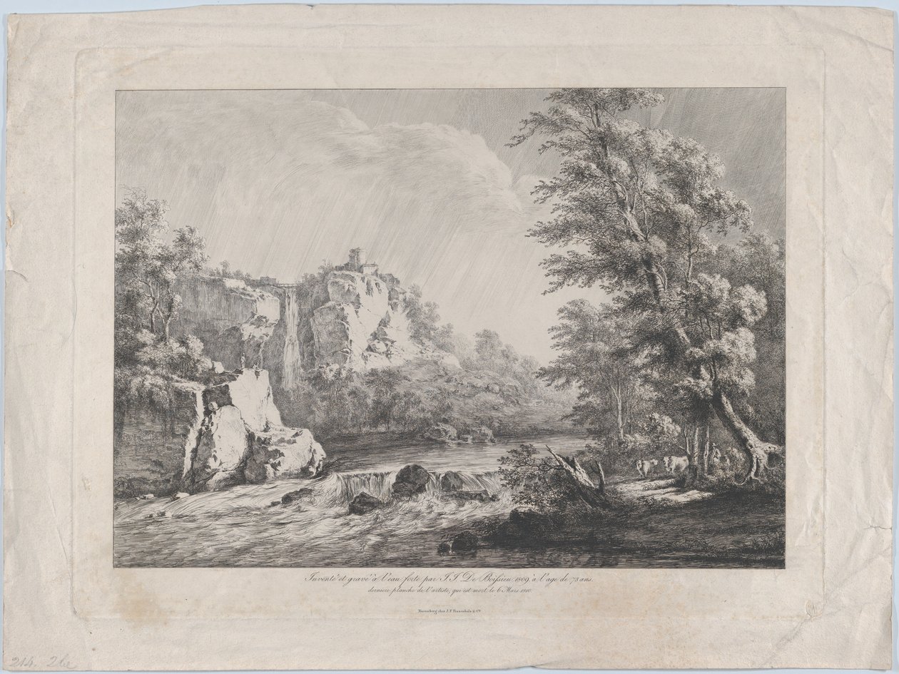 A vihar által kitépett nyírfa, 1809. alkotó: Jean Jacques de Boissieu