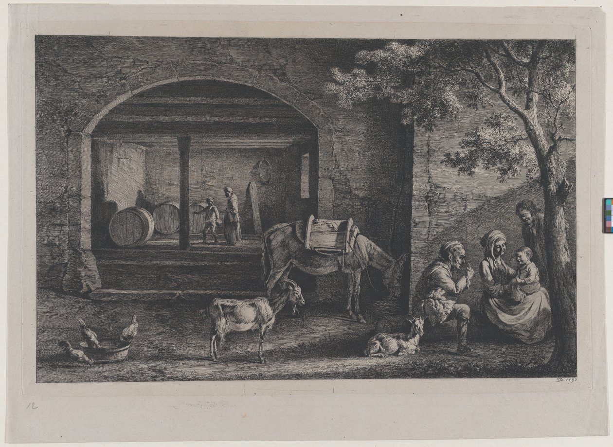 Egy farm belseje Saint-Jean-de-Touslasban, 1793. alkotó: Jean Jacques de Boissieu