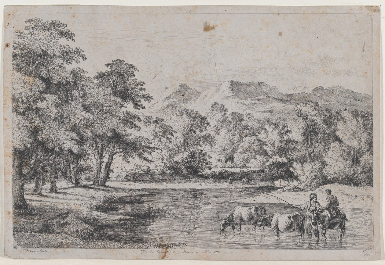 Táj Fouquières után, 1772. alkotó: Jean Jacques de Boissieu