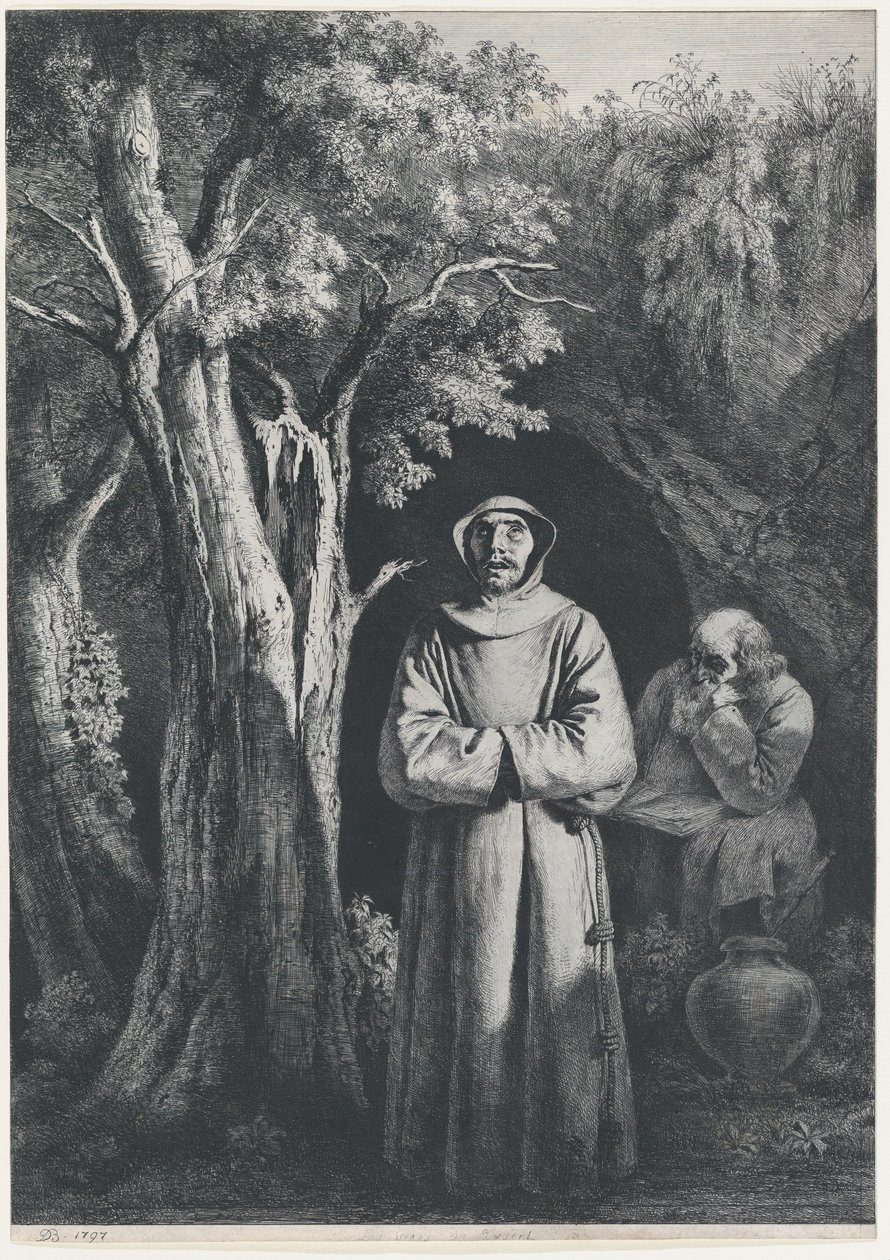 Szerzetesek a sivatagban, 1797. alkotó: Jean Jacques de Boissieu