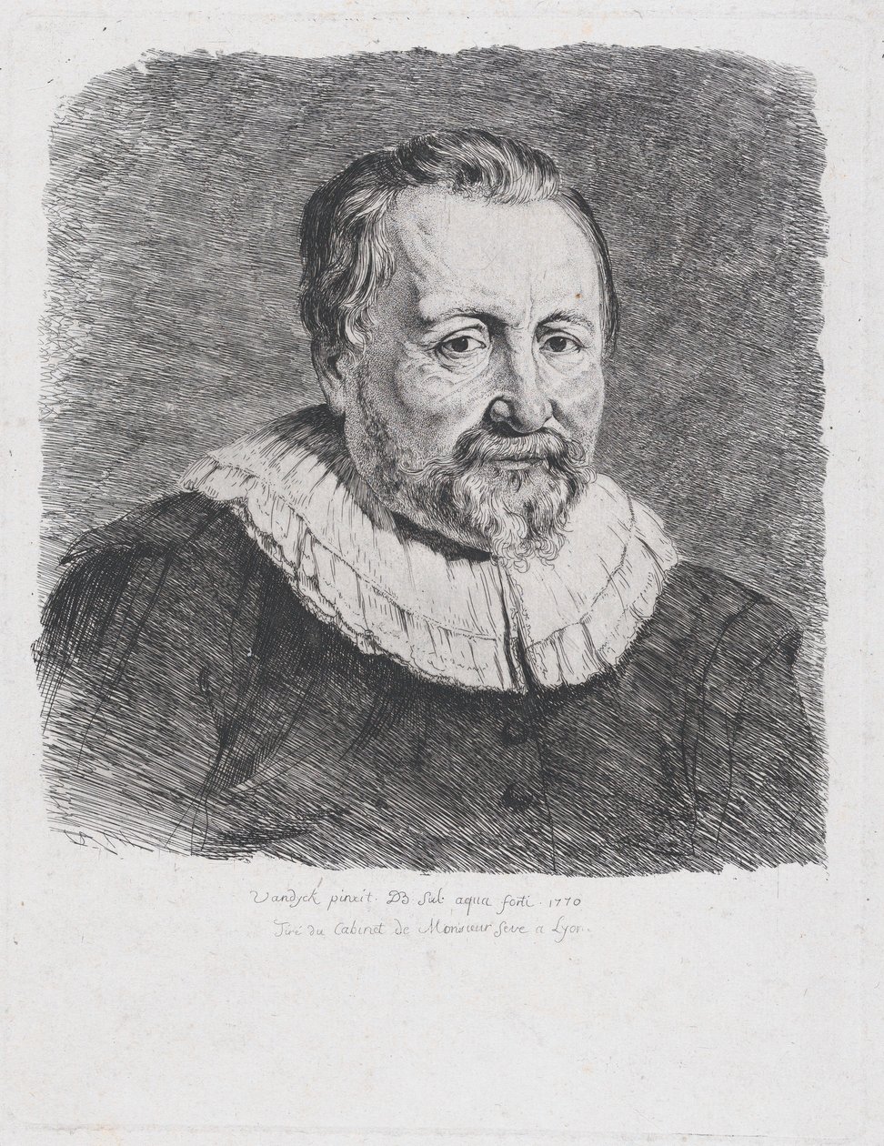 Portré, Van Dyck nyomán, 1770. alkotó: Jean Jacques de Boissieu