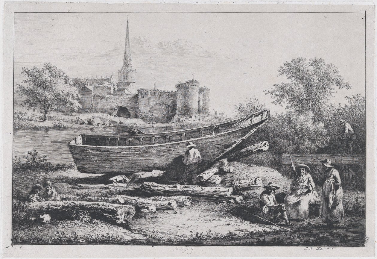 Az építkezés, Savigny, 1803. alkotó: Jean Jacques de Boissieu