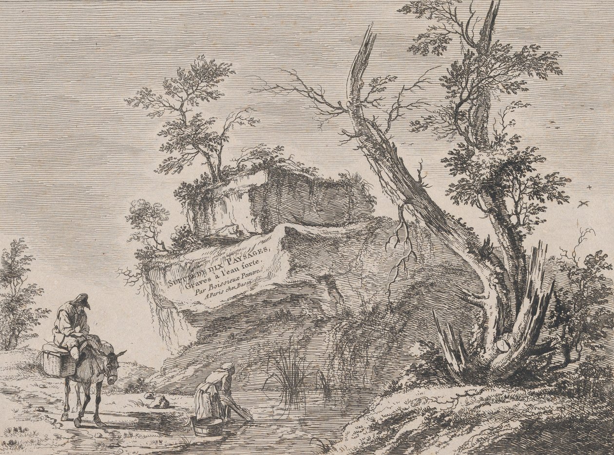 Tíz tájképből álló sorozat címlapja, 1763. alkotó: Jean Jacques de Boissieu