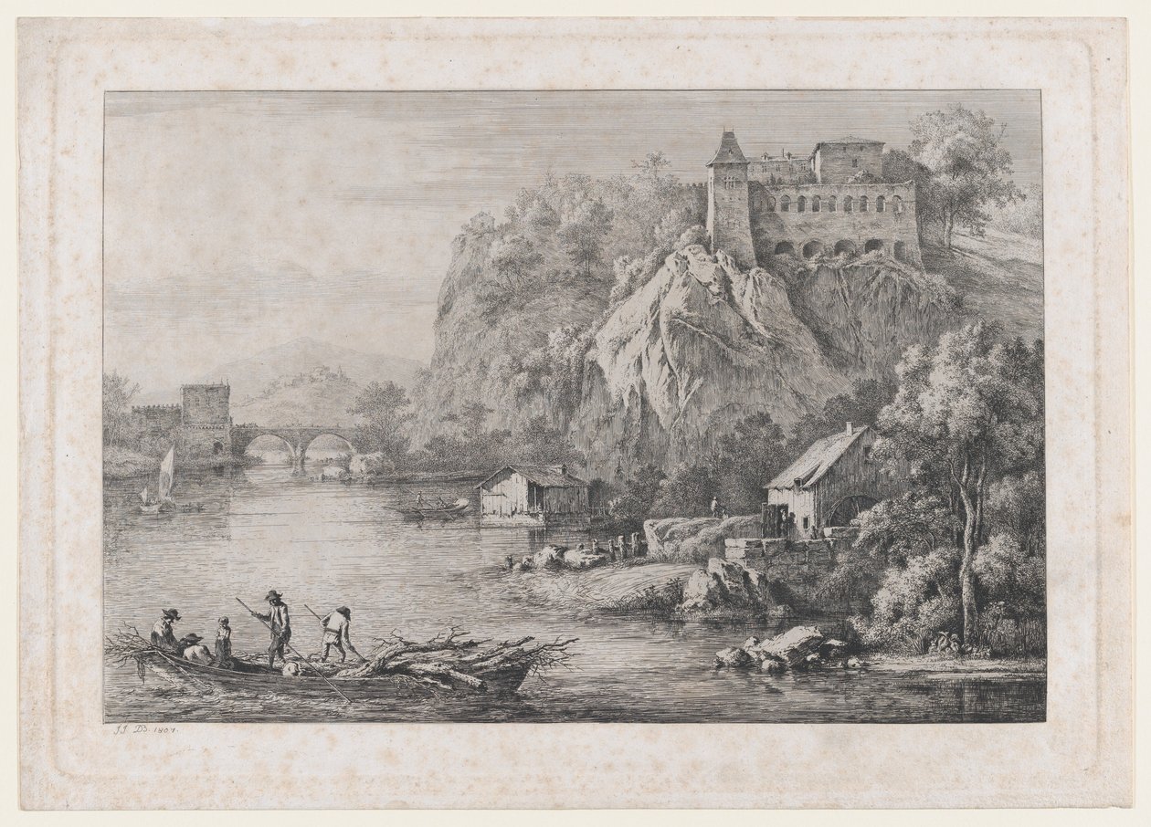 Kilátás a mezítlábas karmeliták kolostorára, Lyonban, 1807. alkotó: Jean Jacques de Boissieu