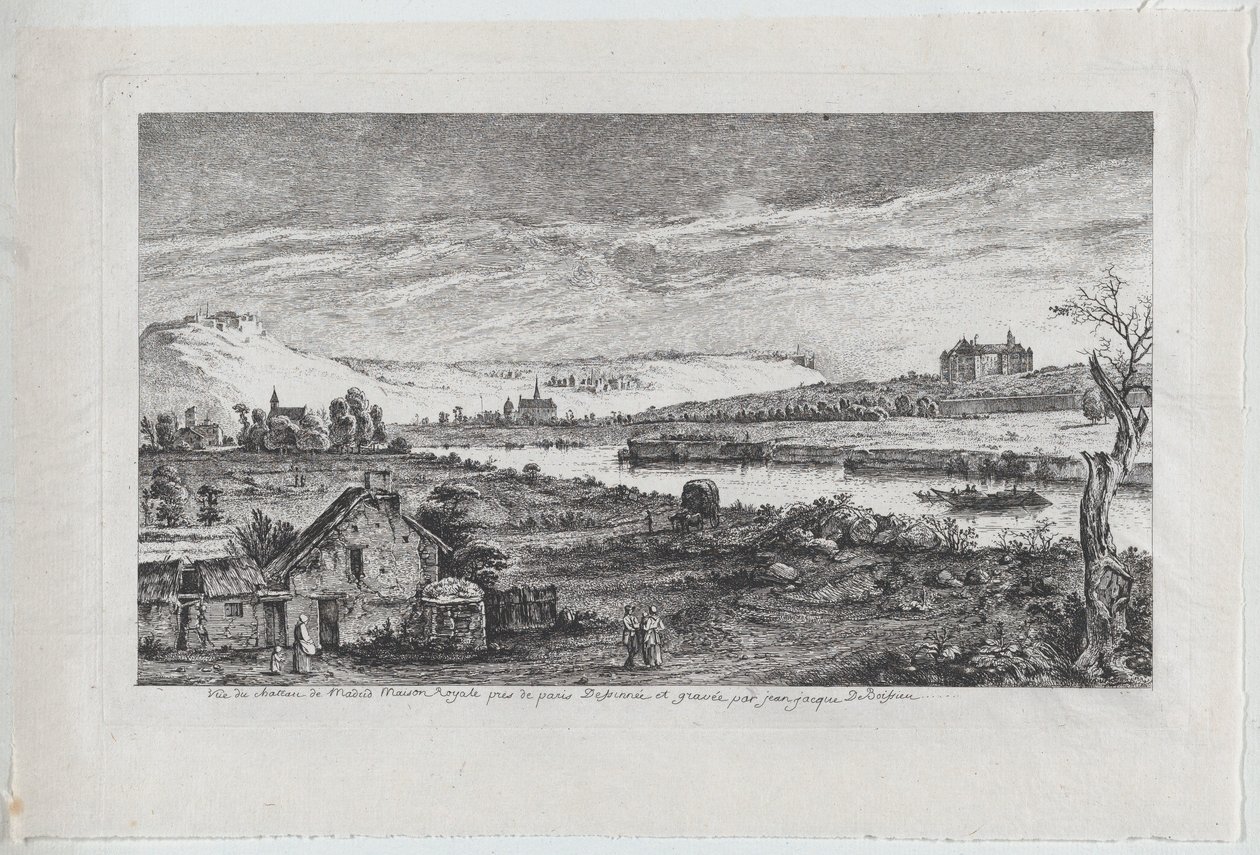 Kilátás a madridi várra, Párizs közelében, 1764. alkotó: Jean Jacques de Boissieu