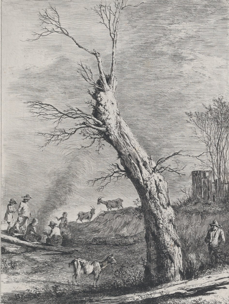 Tél, egy Saint-Chamondban készült rajz után, 1795. alkotó: Jean Jacques de Boissieu