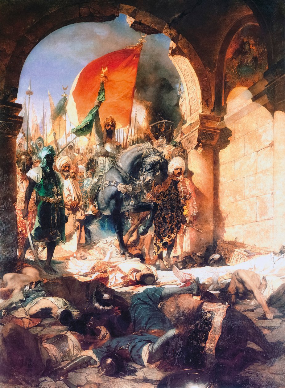II. Mehmed belépése Konstantinápolyba. alkotó: Jean Joseph Benjamin (after) Constant