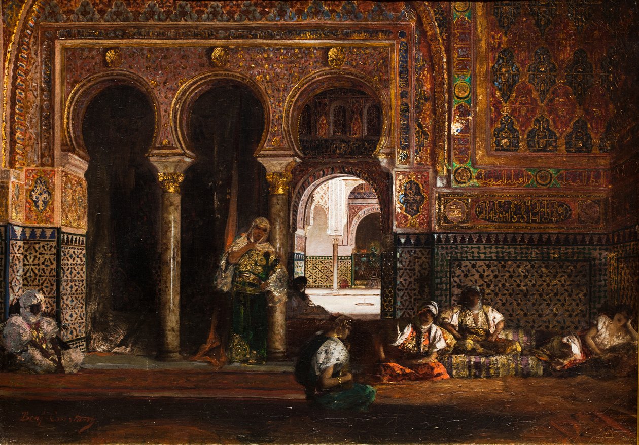 Háremjelenet, öt nő, 1880 körül (Olaj, vászon) alkotó: Jean Joseph Benjamin Constant