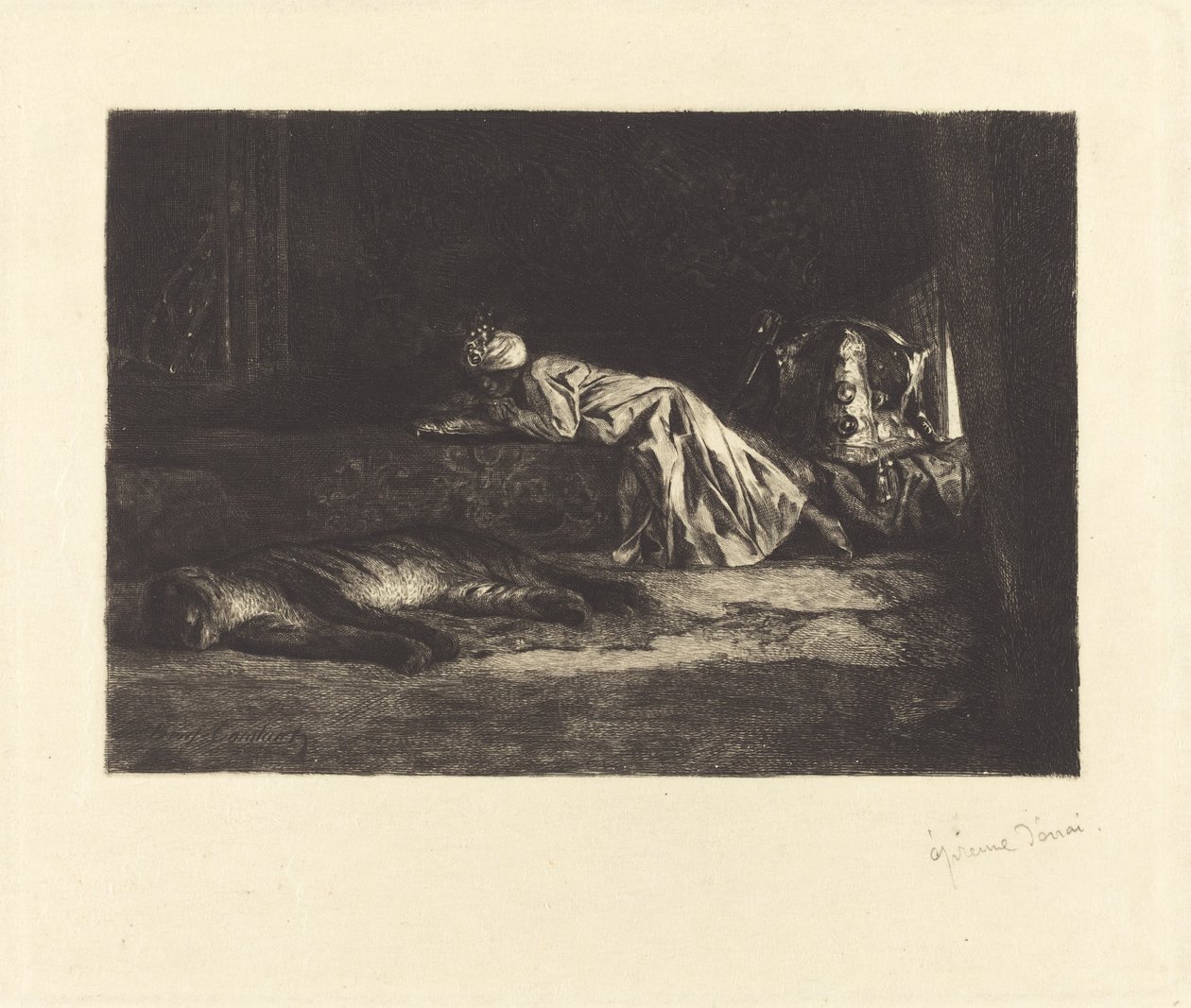 Keleti belső tér alvó tigrissel alkotó: Jean Joseph Benjamin Constant