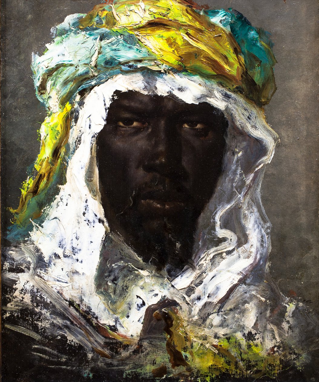 Tete de Maure, 1875 körül (Olaj, papír, vászonra fektetve) alkotó: Jean Joseph Benjamin Constant