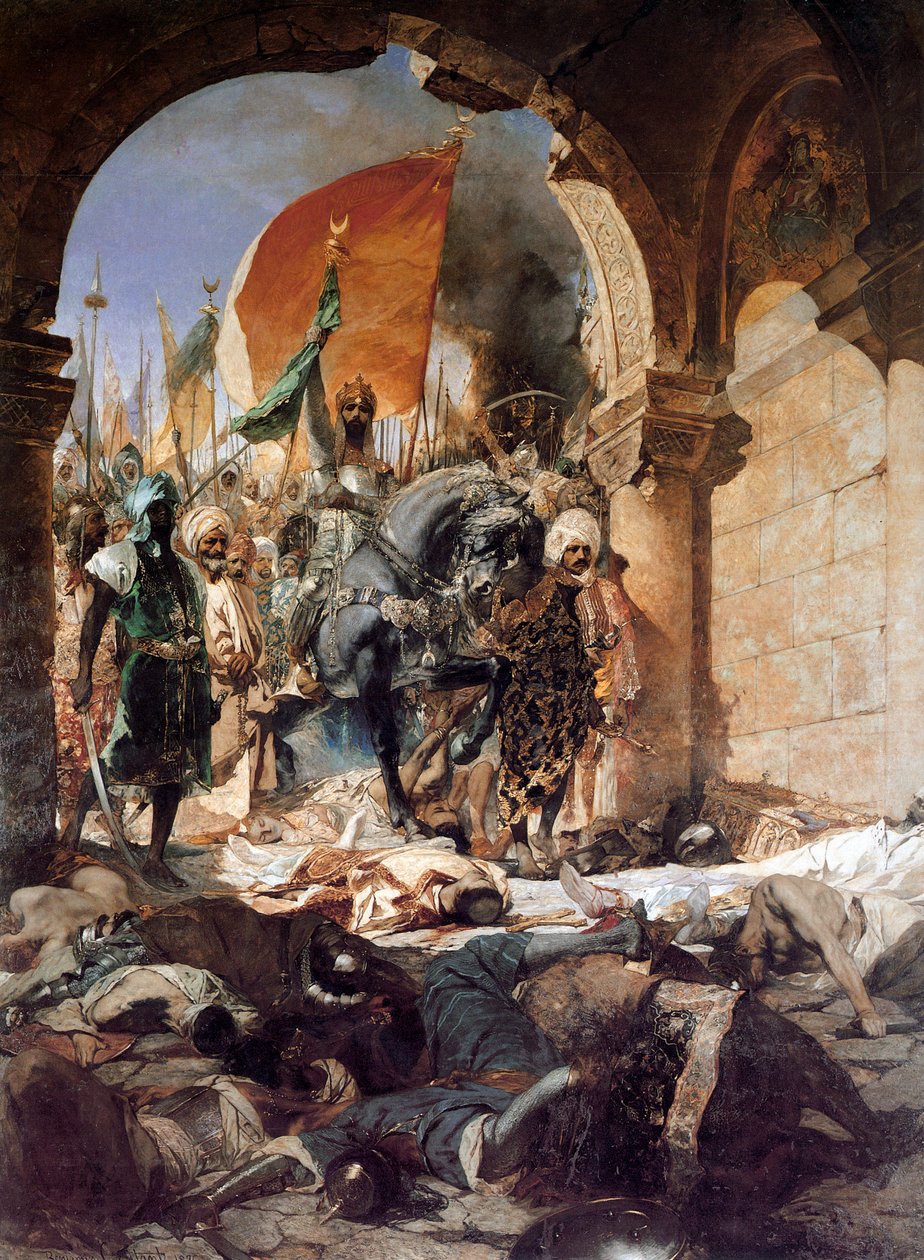 II. Mehmet bevonulása Konstantinápolyba, 1876. alkotó: Jean Joseph Benjamin Constant