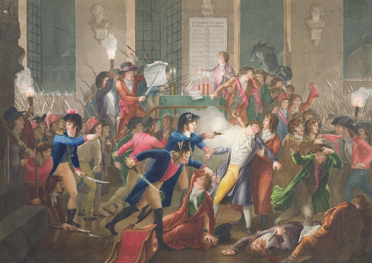 Robespierre letartóztatása, "A Thermidor 9-ről 10-re virradó éjszaka, II. év, 1794. július 27. alkotó: Jean Joseph Francois Tassaert