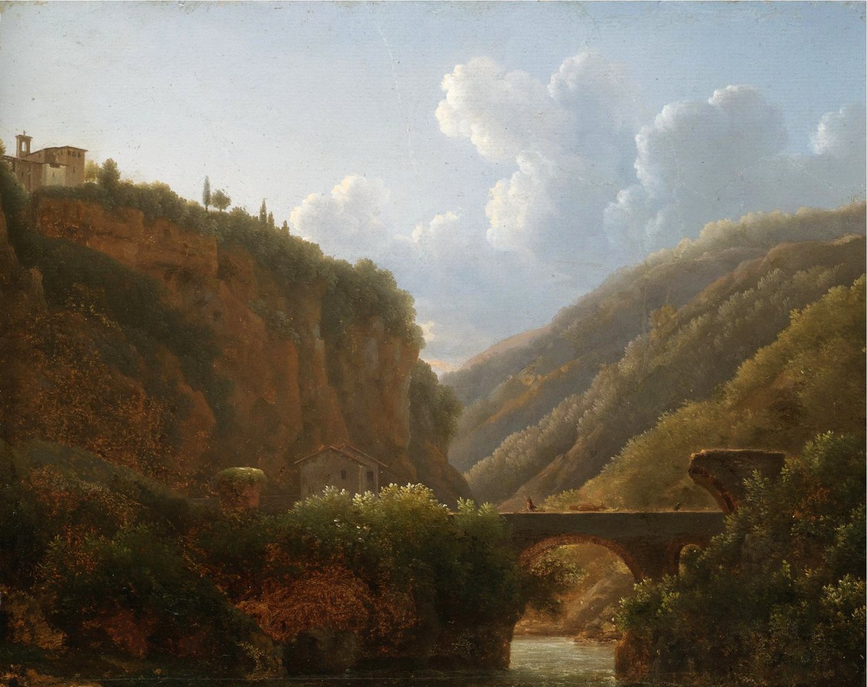 A San Cosimato kolostor látképe Rómától északra alkotó: Jean Joseph Xavier Bidauld