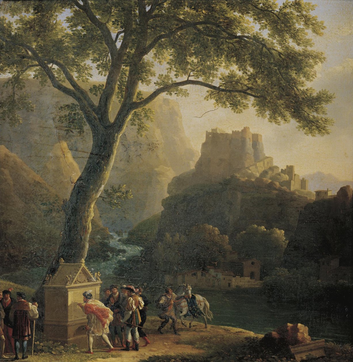 Francia: François Ier à la fontaine de Vaucluse I. Francois a vaucluse-i szökőkútnál alkotó: Jean Joseph Xavier Bidauld