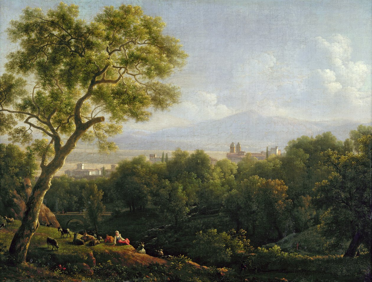 Frascati kilátása (olaj, vászon) alkotó: Jean Joseph Xavier Bidauld