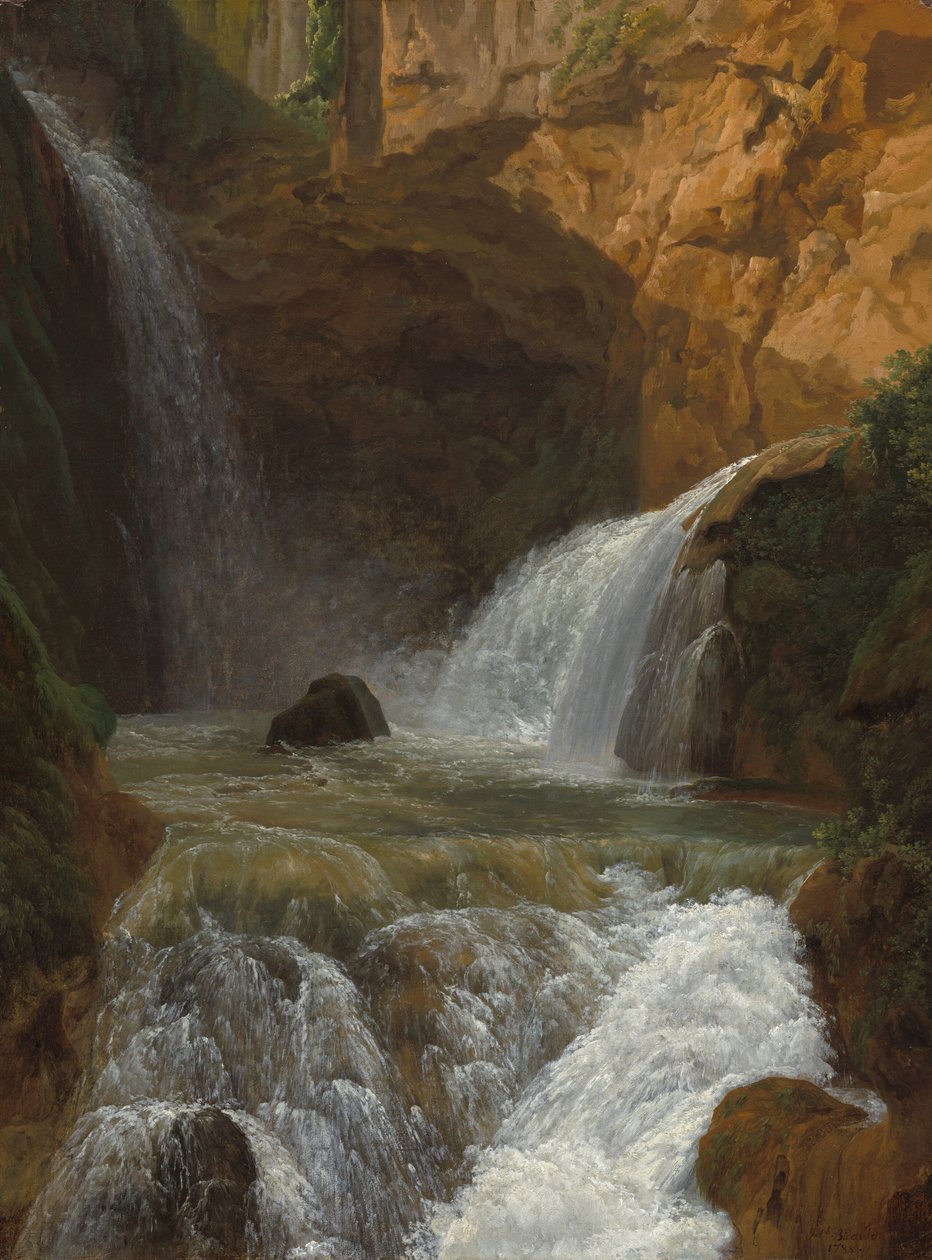 Kilátás a vízesésekre Tivoliban, 1788. alkotó: Jean Joseph Xavier Bidauld