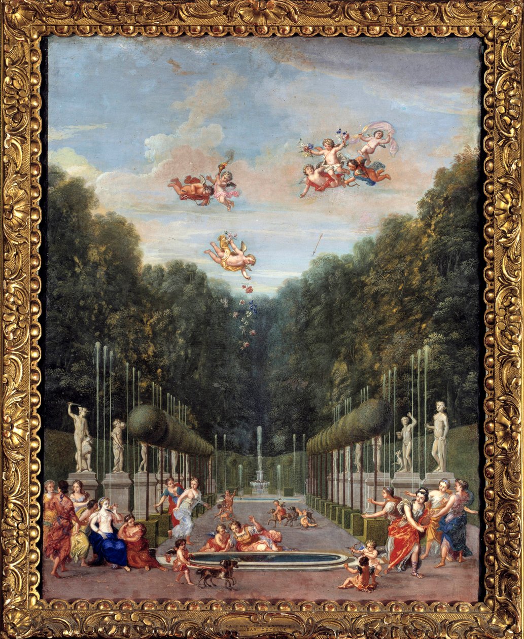 A Versailles-i Antik Galerie vagy Jean Joubert Gouache-galériája (XVII. század). Mérete 0,45 x 0,36 m. Versailles, Versailles-i kastélyok és Trianon alkotó: Jean Joubert