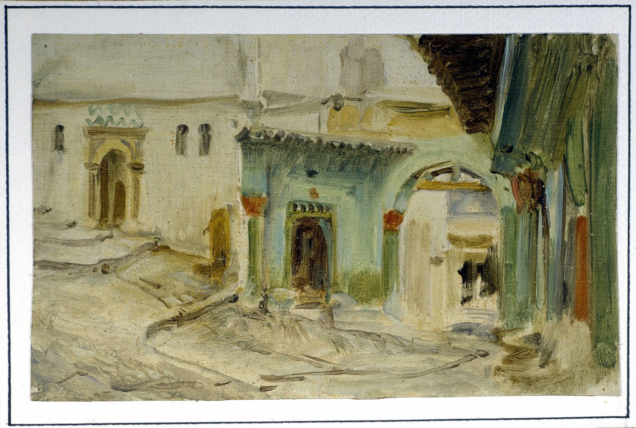 A "" de Fromentin" nevű kávézó, Algír, Lecomte du Nouy (1842 - 1923), 19. század vége alkotó: Jean Jules Antoine Lecomte du Nouy