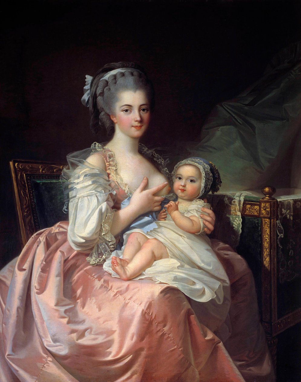 Anya szoptatja gyermekét Jean Laurent Mosnier (1743-1808) festménye XVIII. Macon, Szépművészeti Múzeum alkotó: Jean Laurent Mosnier