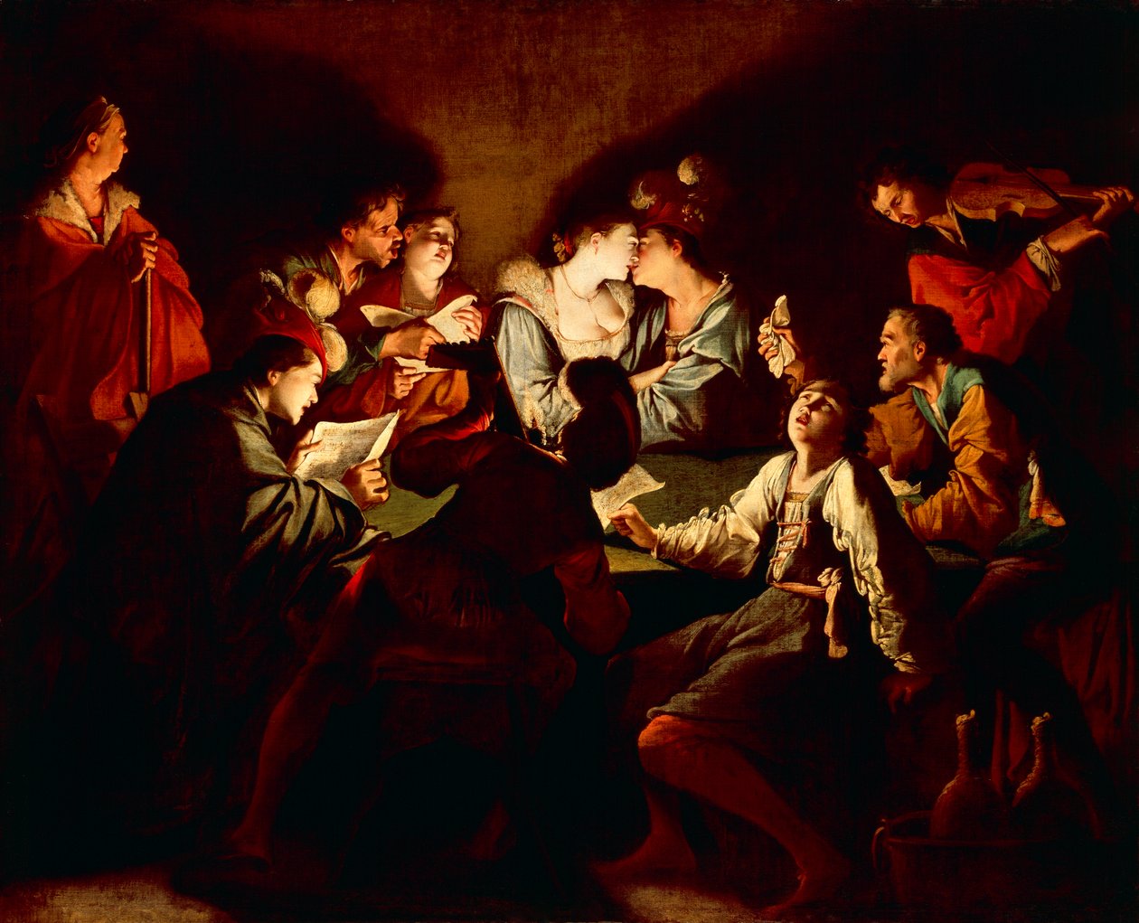 Éjszakai koncert, 1621/2 (olaj, vászon) alkotó: Jean Leclerc