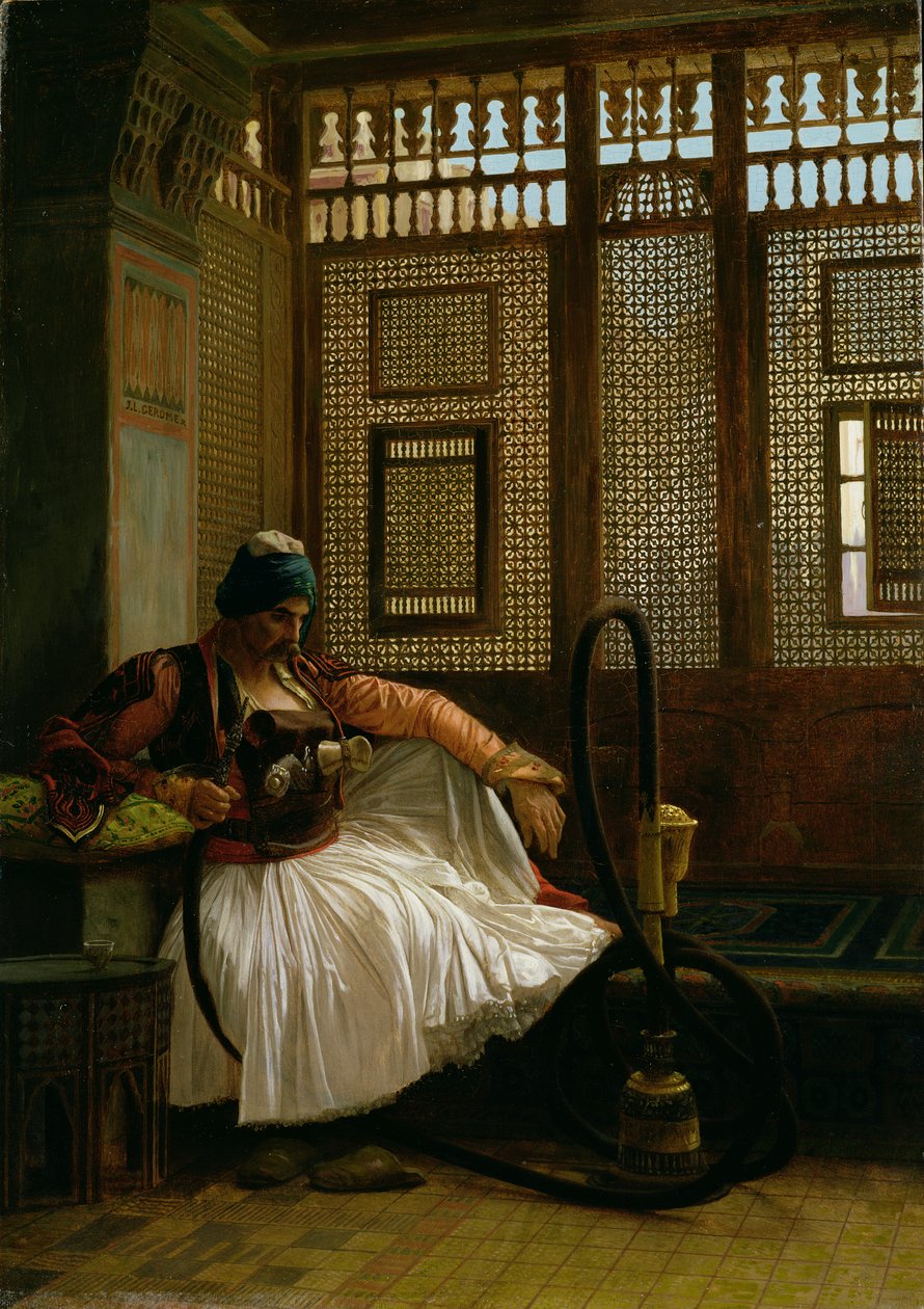 Arnaut Dohányzás (panel) alkotó: Jean Leon Gerome