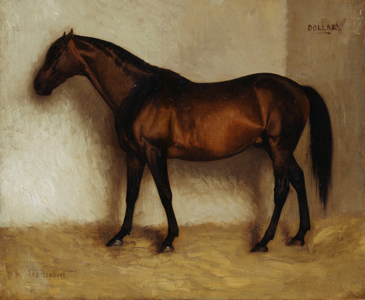 Dollár, Öbölvadász laza dobozban, alkotó: Jean Leon Gerome