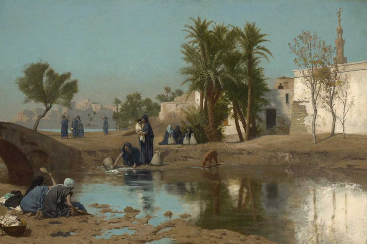 Fellah Women Drawing Water, 1873-75 körül alkotó: Jean Leon Gerome